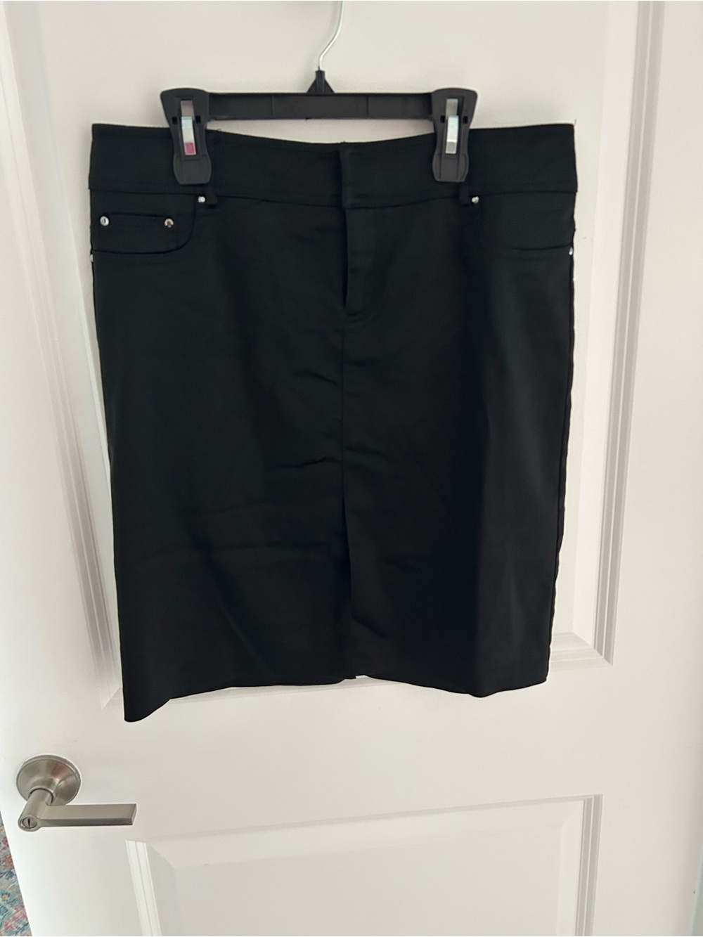 Cache Satin Black Classic Straight Skirt - Women